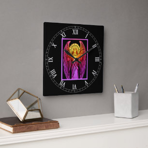 Hartglas Angel Acrylwand Uhr