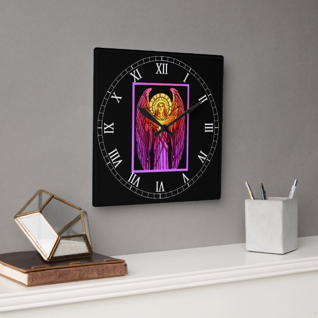 Hartglas Angel Acrylwand Uhr (Büro)