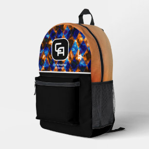 Hartglas Aqua Brown Print Cut Nähtasche Bedruckter Rucksack