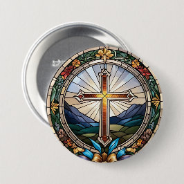Hartglas aus Christlichem Heiligen Kreuz Button