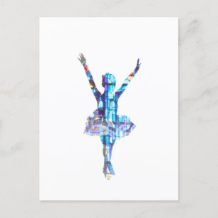 Hartglas Ballerina Postkarte