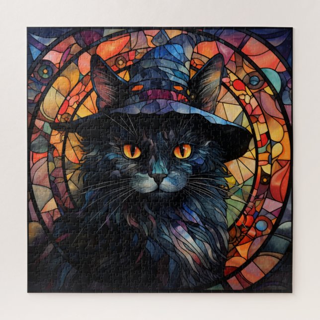 Hartglas Black Cat Puzzle (Vertikal)
