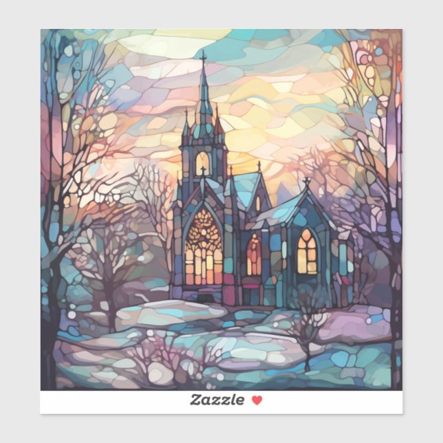 Hartglas Church Custom Cut Vinyl Sticker (Blatt)