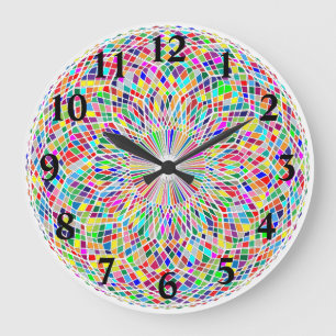 Hartglas Fibonacci Große Wanduhr