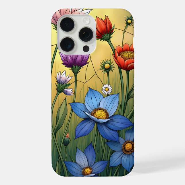 Hartglas Florals iPhone Hülle (Rückseite)