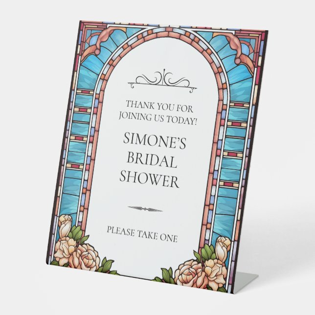 Hartglas-Florrahmen-Hochzeiten Sockelschild (Vorderseite)