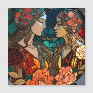 Hartglas Gemini Zodiac Magnetkarte