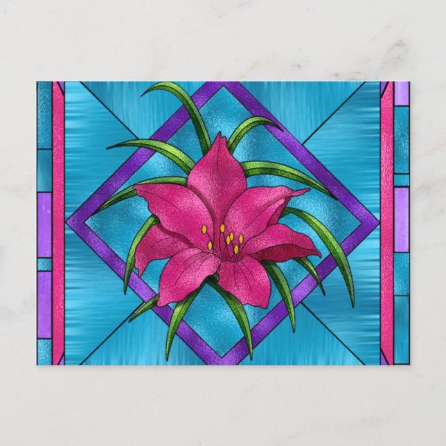 Hartglas Lilly Postkarte (Vorderseite)