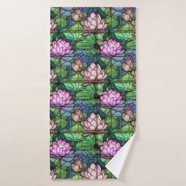 Hartglas Lotus Badetuch Badehandtuch (Badehandtuch)