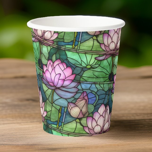 Hartglas Lotus Paper Cups Pappbecher (🌸 Serenity in every sip: Lotus-designed paper cup #ZenSips 🍃)