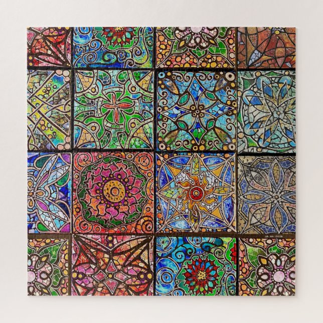 Hartglas Mandala Patchwork Puzzle (Vertikal)