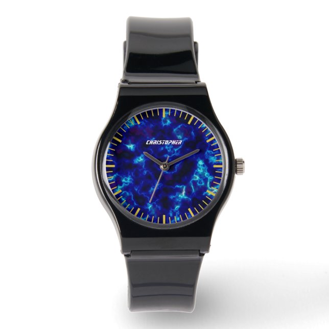 Hartglas Misty Blue Armbanduhr (Vorderseite)
