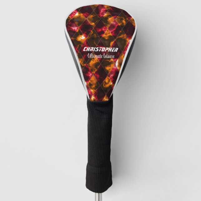 Hartglas Misty Red Gold Golf Headcover (Vorderseite)