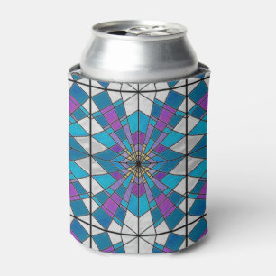 Hartglas mit blauem und Lila Winkelmuster Dosenkühler