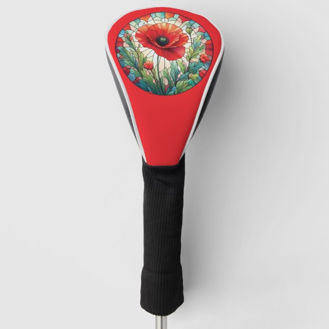 Hartglas Poppy Golf Headcover (Vorderseite)