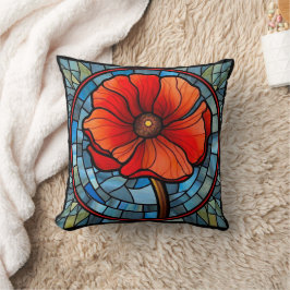 Hartglas Red Poppy Kissen