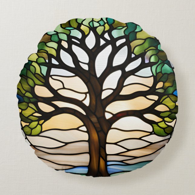 Hartglas Rundes Kissen (Vorderseite)