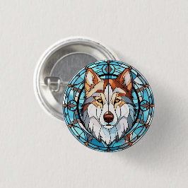 Hartglas Siberian Husky Dog Button