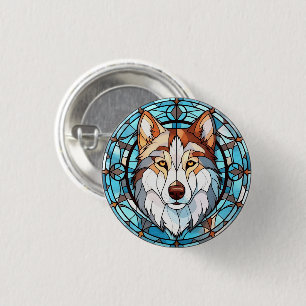 Hartglas Siberian Husky Dog Button