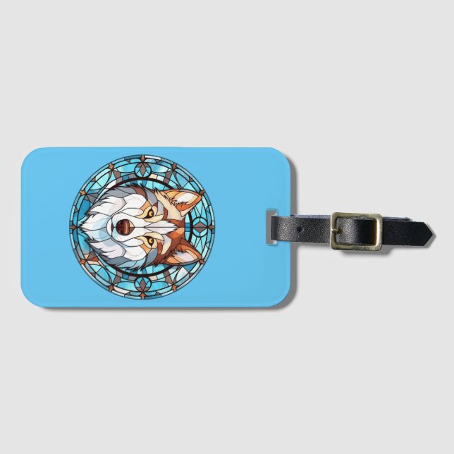 Hartglas Siberian Husky Dog Gepäckanhänger (Vorderseite (Horizontal))