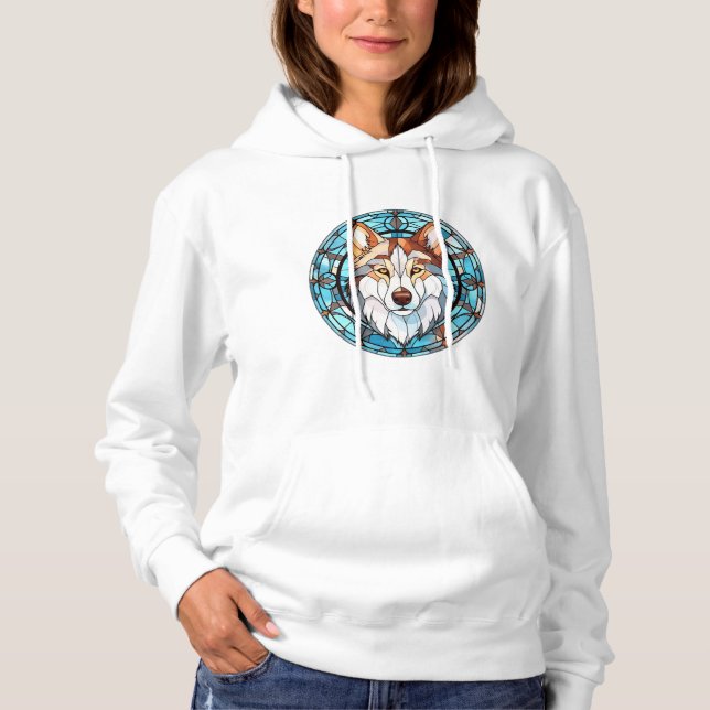 Hartglas Siberian Husky Dog Hoodie (Vorderseite)
