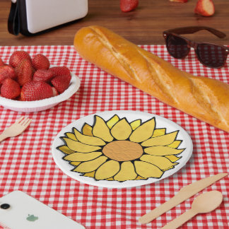 Hartglas Sonnenblumenplatte Pappteller