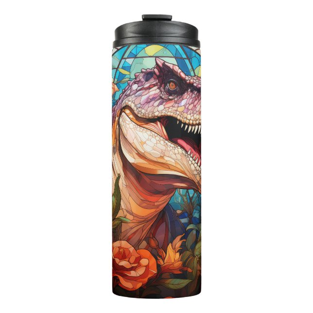 Hartglas T-REX Dinosaurier Tumbler Thermosbecher (Vorderseite)