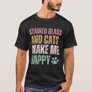 Hartglas und Katzen machen mich glücklich T-Shirt