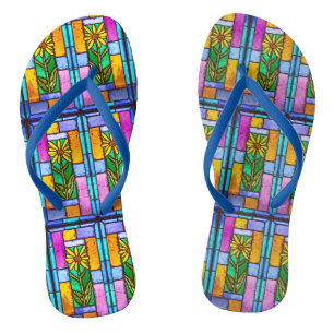 Hartglas Yellow Daisy Flip Flops