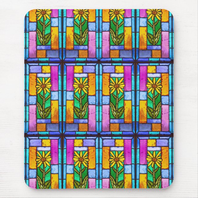 Hartglas Yellow Daisy Mousepad (Vorne)