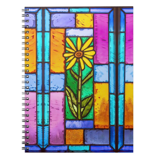 Hartglas Yellow Daisy Notizblock (Vorderseite)