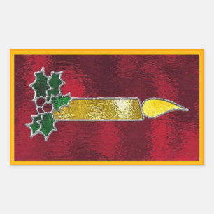 Hartglaskerze Rechteckiger Aufkleber