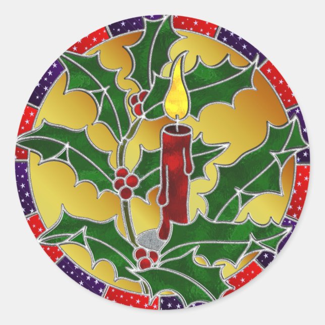 Hartglaskerze Runder Aufkleber (Vorderseite)