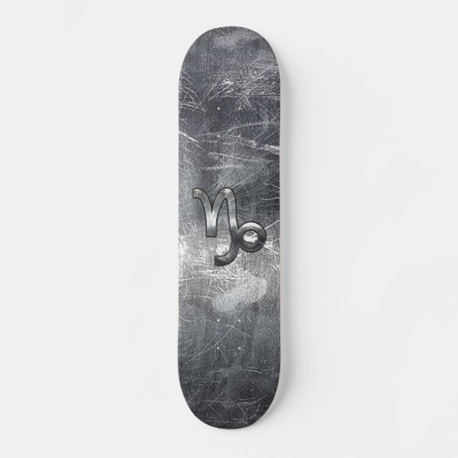 Hartkorn Zodiac Symbol Stresste Stahldekor Skateboard (Vorderseite)