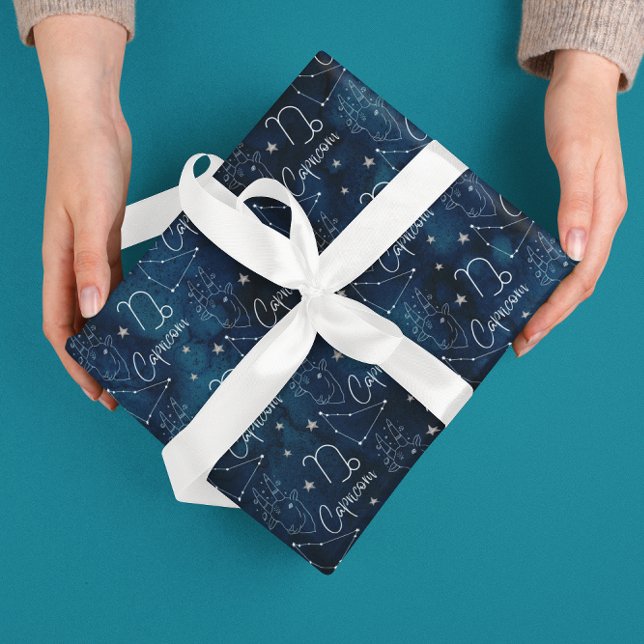 Hartkornumhüllungspapier Set 3 Geschenkpapier Set (Celebrate a special Capricorn birthday with these lovely constellation wrapping paper sheets! )