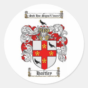 HARTLEY FAMILIENWAPPEN - HARTLEY COAT OF ARMS RUNDER AUFKLEBER