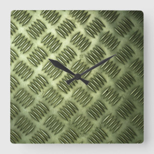 Hartmetall-Fußbodenbeläge diagonale Textur Quadratische Wanduhr
