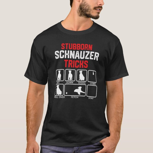 Hartnäckige Schnauzer Tricks Premium T-Shirt (Vorderseite)