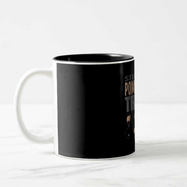 hartnäckige Spitz-Tricks Zweifarbige Tasse (Links)