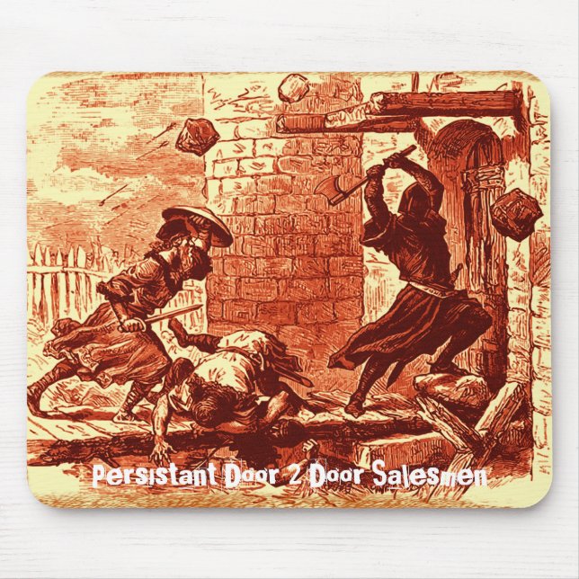 Hartnäckige Tür-Verkäufer der Tür-2 Mousepad (Vorne)