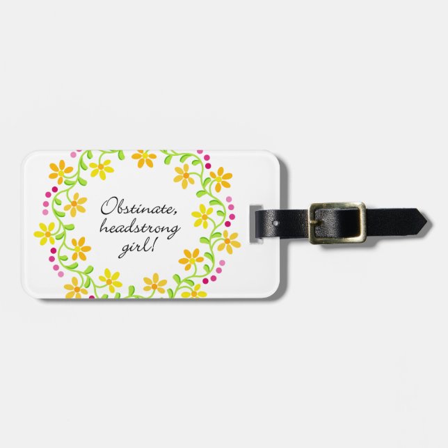 Hartnäckiger eigensinniger Mädchen Austen Stolz u. Gepäckanhänger (Vorderseite horizontal)