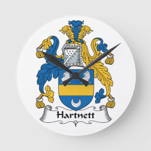 Hartnett Family Crest Runde Wanduhr