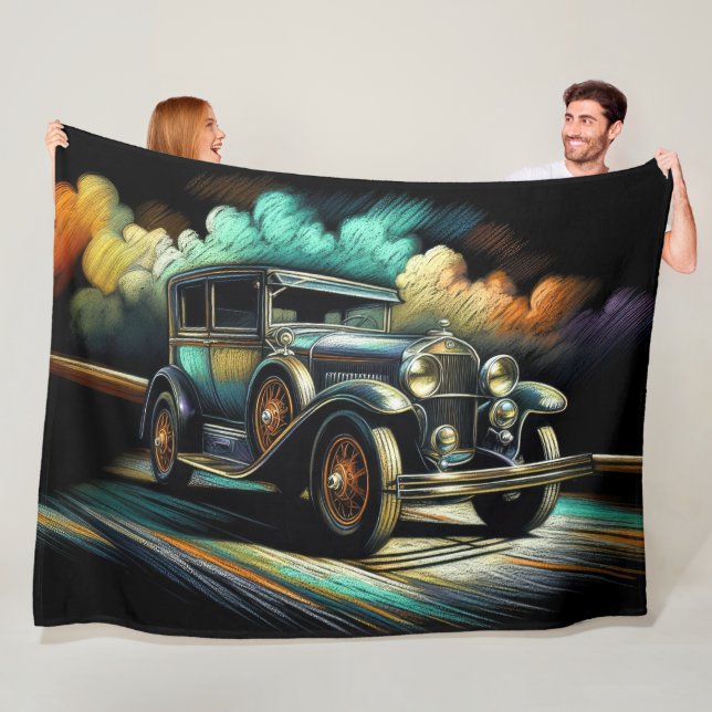 Hartpastellrost Antiker Wagen Fleecedecke (Beispiel)