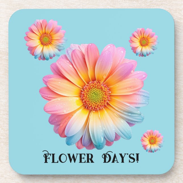 Hartplastik-Untersetzer (Flower Day's)  Getränkeuntersetzer (Vorderseite)