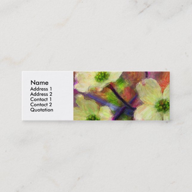 Hartriegel-Blumen-Visitenkarte Mini Visitenkarte (Vorderseite)