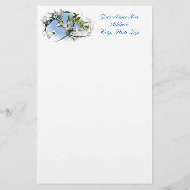 Hartriegel-Blüte stationär Briefpapier (Vorderseite)