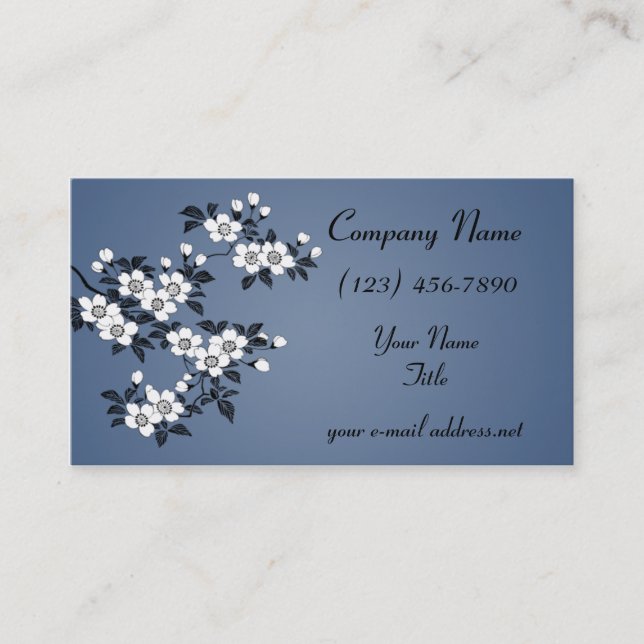 Hartriegel-Blüten Visitenkarte (Vorderseite)