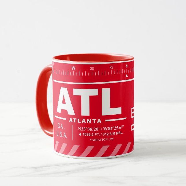 Hartsfield-Jackson Atlanta Intl Airport ATL Tasse (Vorderseite Links)