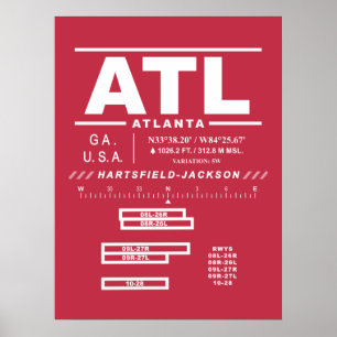 Hartsfield–Jackson Atlanta Intl Flughafen ATL Poster