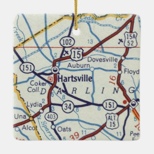 Hartsville SC Karte Keramikornament